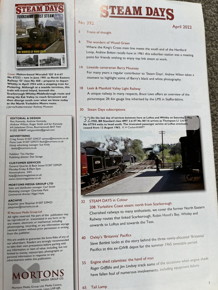 Steam Days Magazine, 2022, 7x Misc Issues,
