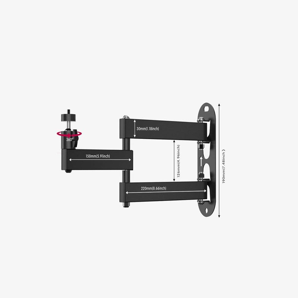 Universal Projector Wall Mount - 360° Rotation & Adjustable Tilt, Fits 1/4" S...