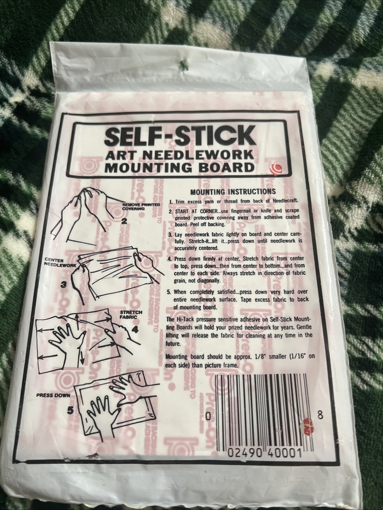 Pres-On Self-Stic Art Needlework Mounting Board.