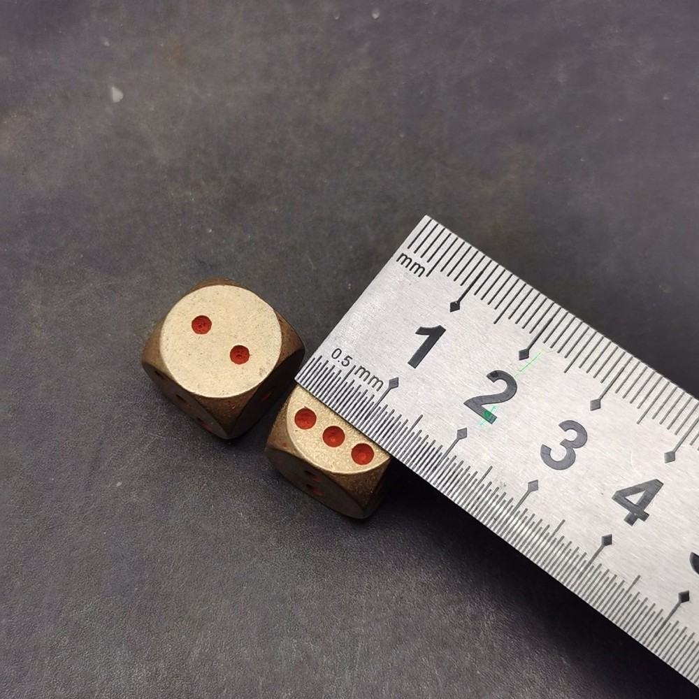 Solid Copper Dice Pair Handcrafted Metal Cubes