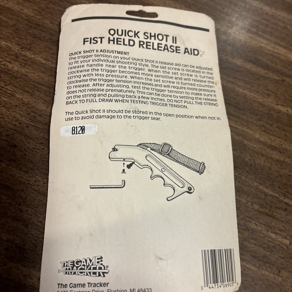 The Game Tracker Bowhunter 80# Release Aid NEW Vintage Adjustable Wrist Strap