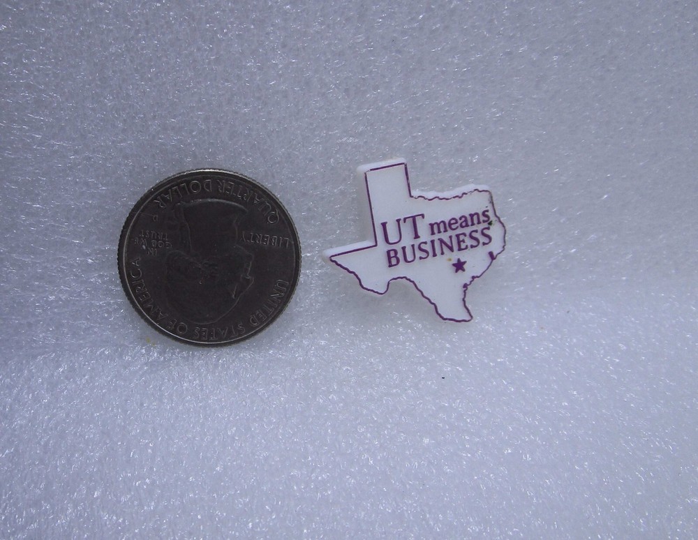 UT Means Business Texas Plastic Pin
