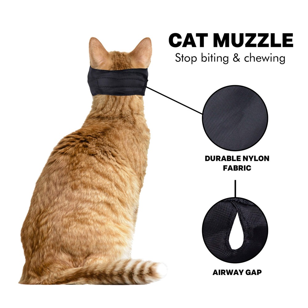 Gentle and Soft Cat Muzzle for Grooming Nylon - Small