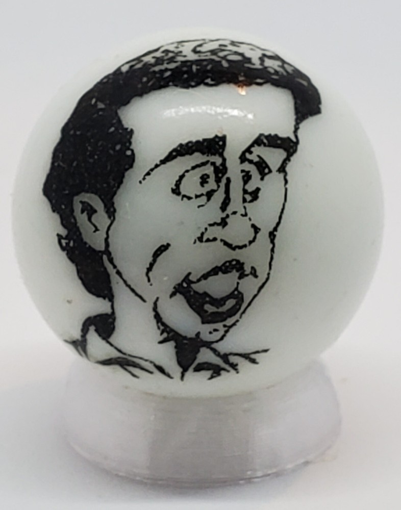 Jerry "Seinfeld" 1" Glass Logo Marble w/ Stand