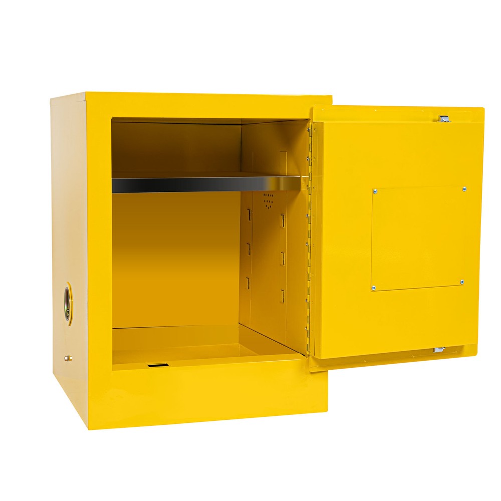 4 Gallon Safety Storage Cabinet Yellow Flammable Welded Bin Fireproof
