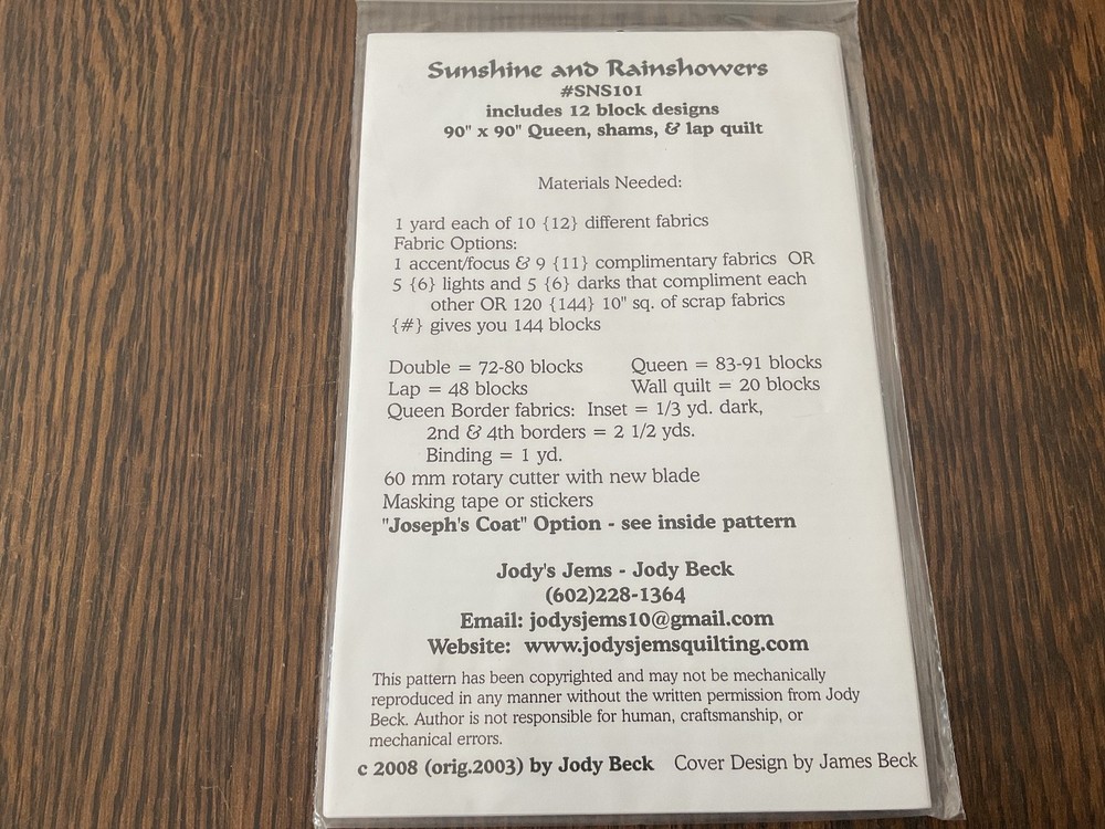 Jody's Jems Quilting Patterns Set of 3