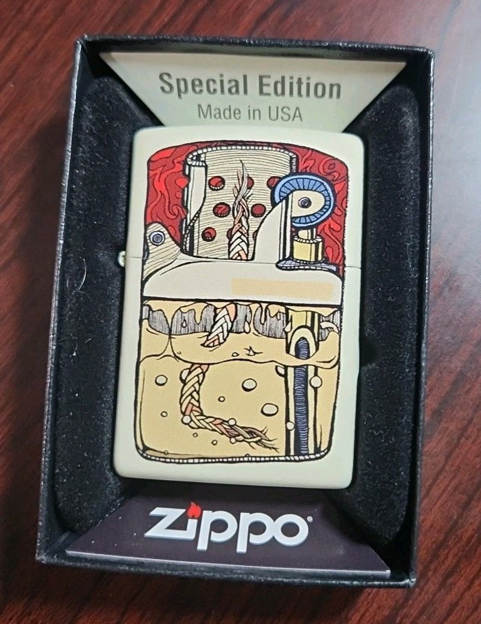 Zippo Guts Insides Flat Sand Lighter Matte Nice🇺🇲