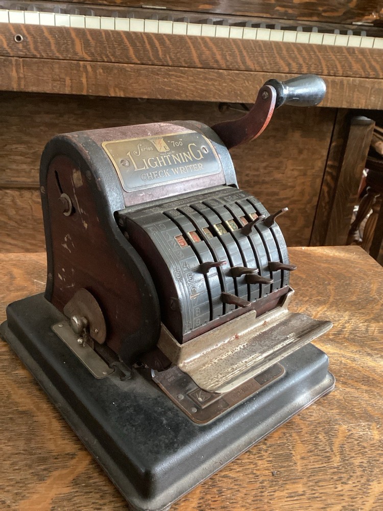 Check Writer Machine Antique F&E Lightning 700 Check Protector