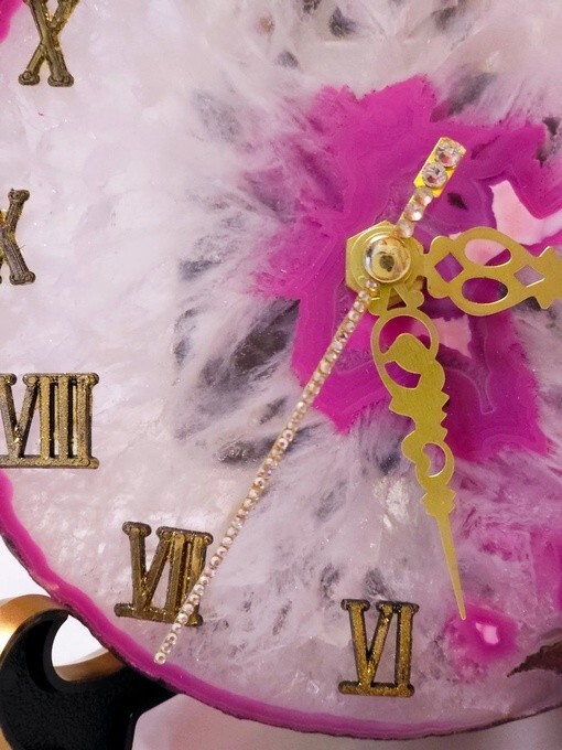 Designer table clock made of natural stone