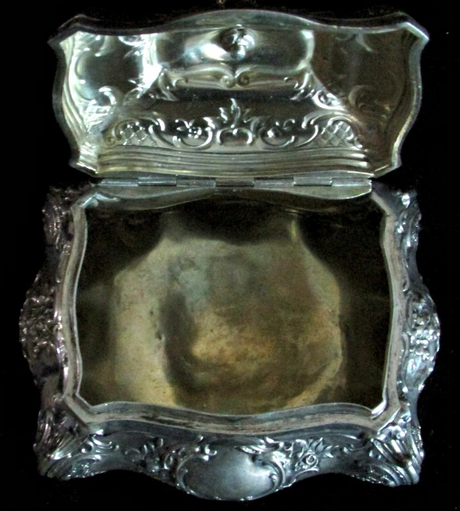 CIRCA 1880's GERMAN CONTINENTAL SILVER TEA CADDY 5 1/2" BOX