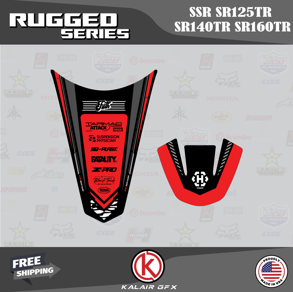 Graphics Kit for SSR SR125TR SR140TR SR160TR Rugged - RED