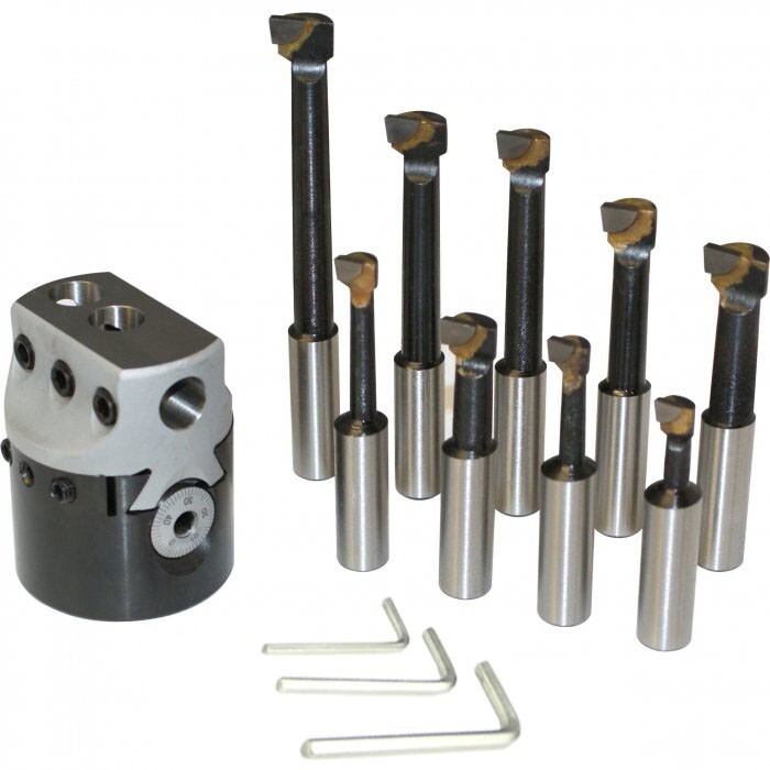 Bodee 2" Boring Head Set Without Boring Shank, including 9 piece Boring Bar Set