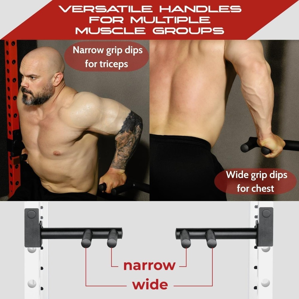 Multi-Exercise Pullup Bar Attachment for Power Racks