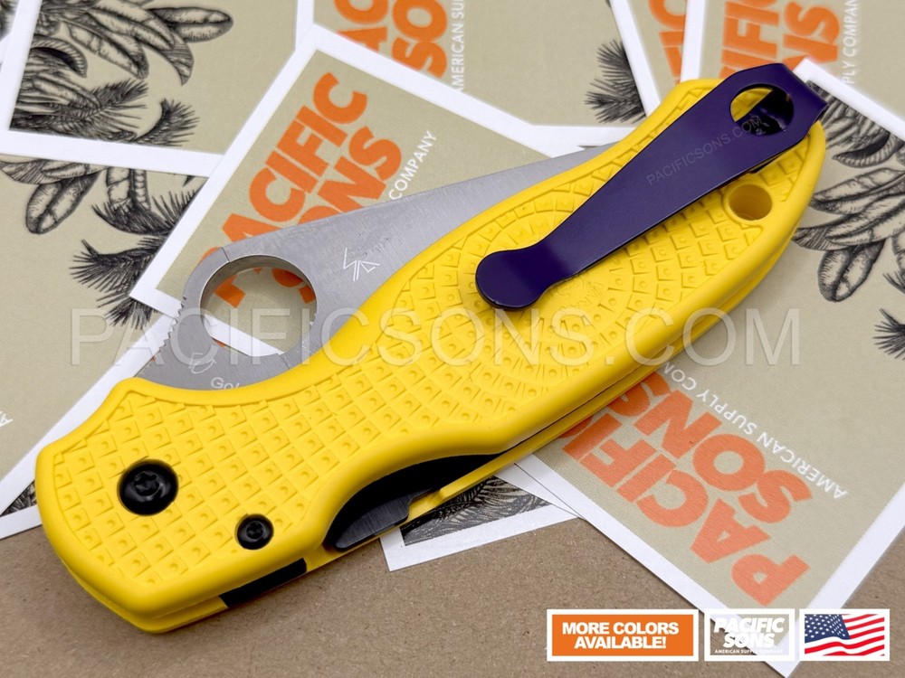 PURPLE - Titanium Deep Carry Conversion Clip For Spyderco Wire Clip Knives