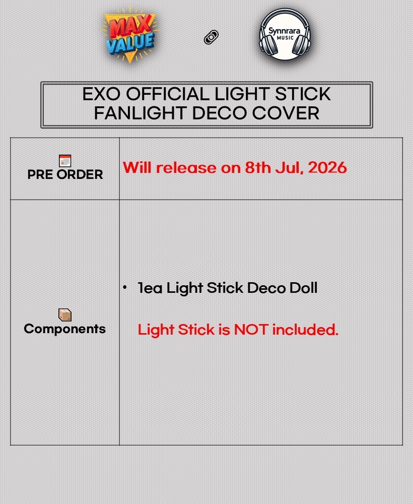 EXO OFFICIAL LIGHT STICK FANLIGHT DECO COVER/Tracking Code MD GOODS K-POP SEALED