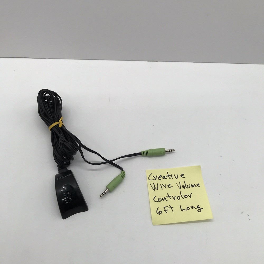 Creative Wired Volume Controller 6ft Long 3.5mm Audio Jacks Black