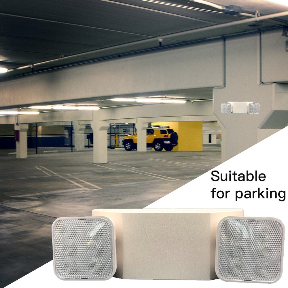 LED Emergency Exit Light Adjustable Dual Head Lamp with Battery Backup UL