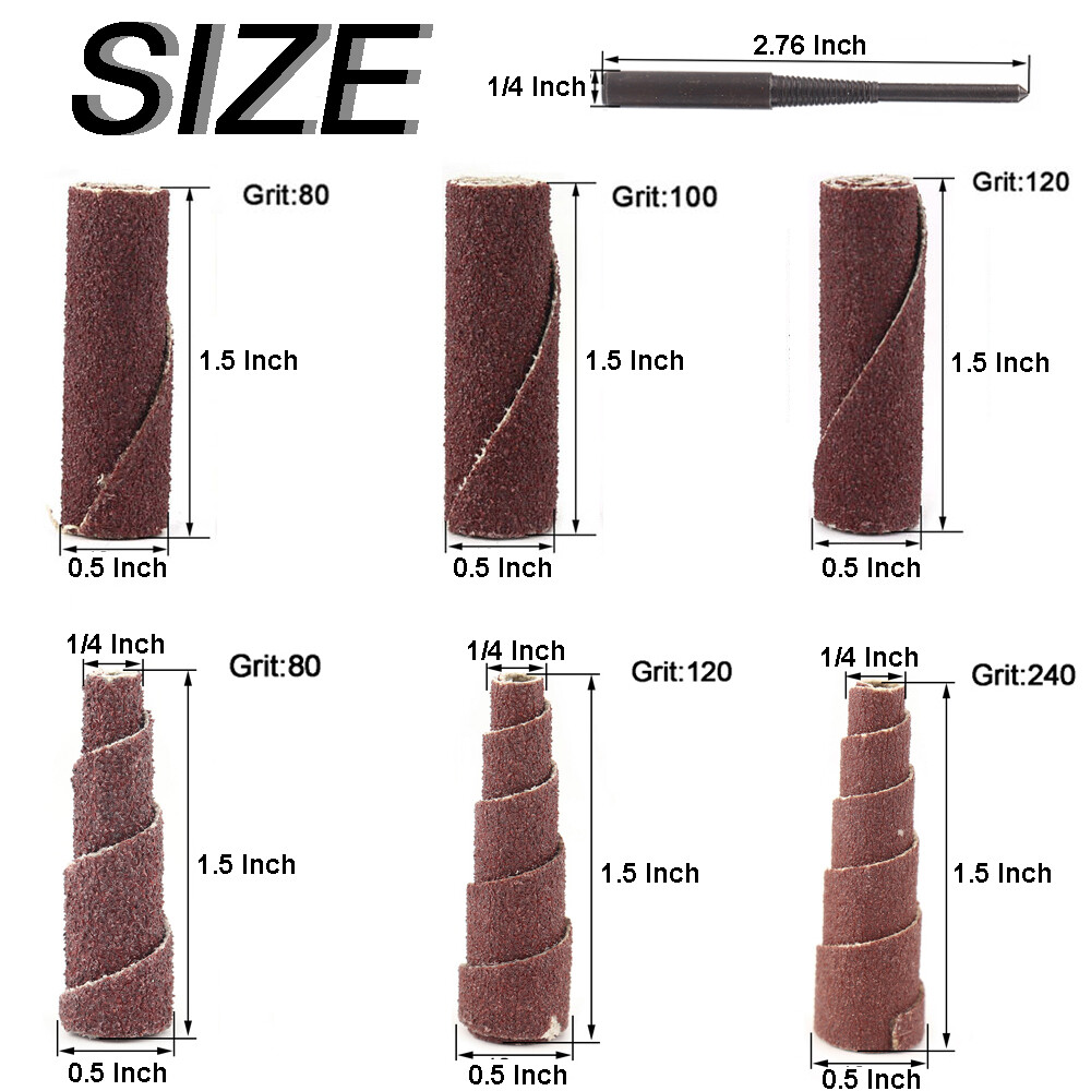 2/5/62Pcs Sanding Cone Engine Cartridge Spiral Roll Port Polish Engine Work Tool
