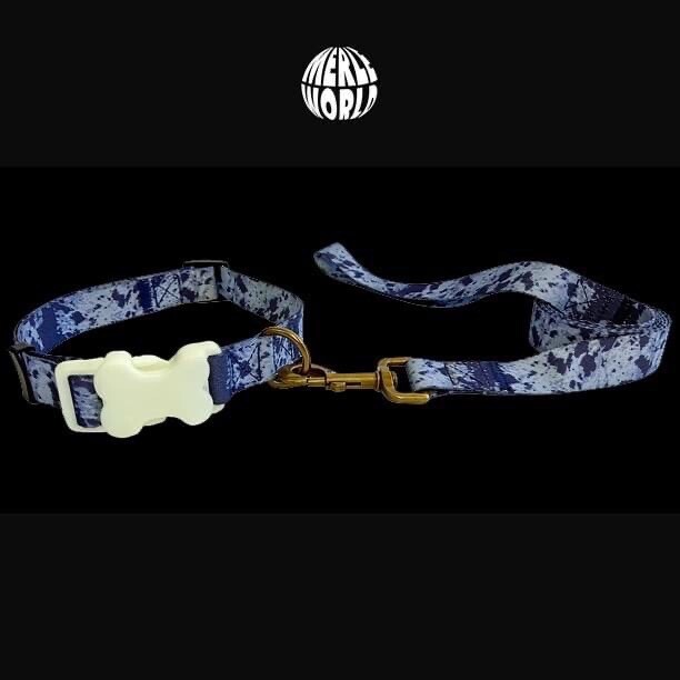 Merle Print Dog Leash And Collar Set