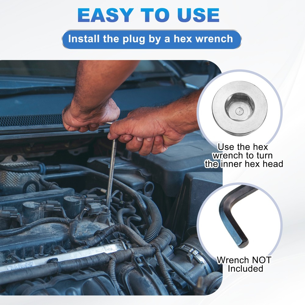 1/2" BSP Pipe Plug Fitting, Internal Hex Head Socket 304 Stainless Steel