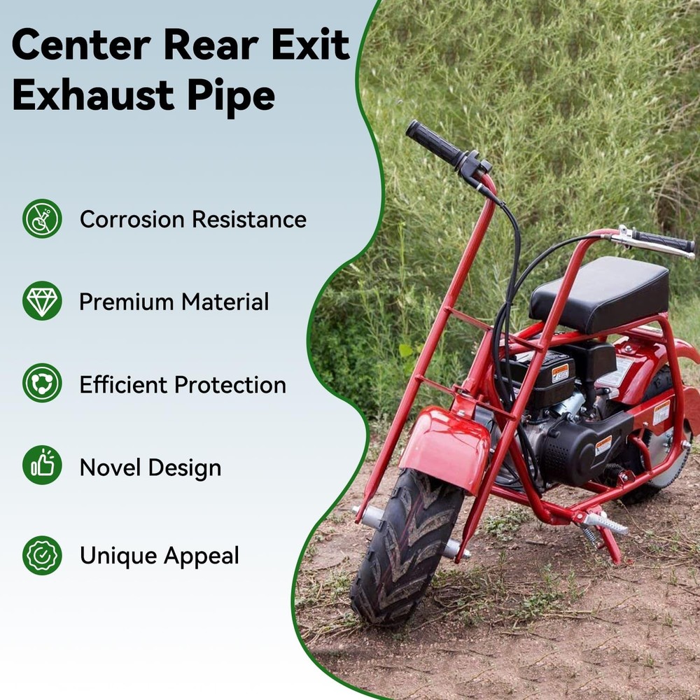 XIKOBY Upgraded Center Rear Exit Exhaust Pipe Compatible with Medium, Silver