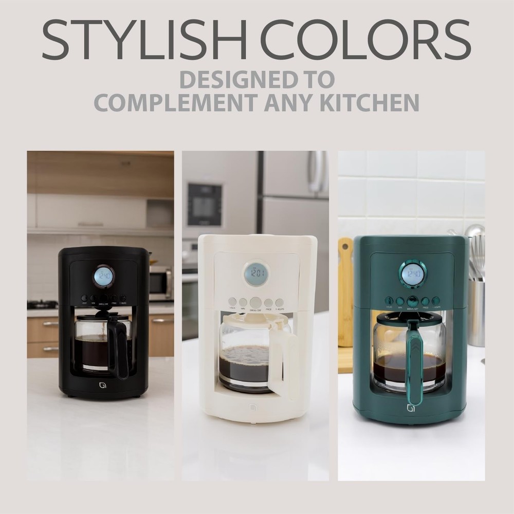 WILLOW Eco Series 12 Cup Drip Coffee Maker 24 HR Programmable w/ Digital Display