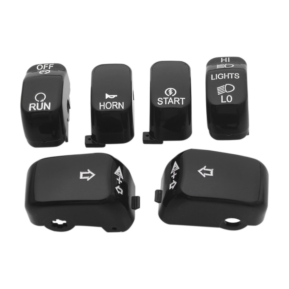 Hand Control Switch Housing Button Cover Cap Black For Harley Touring 1996-2013