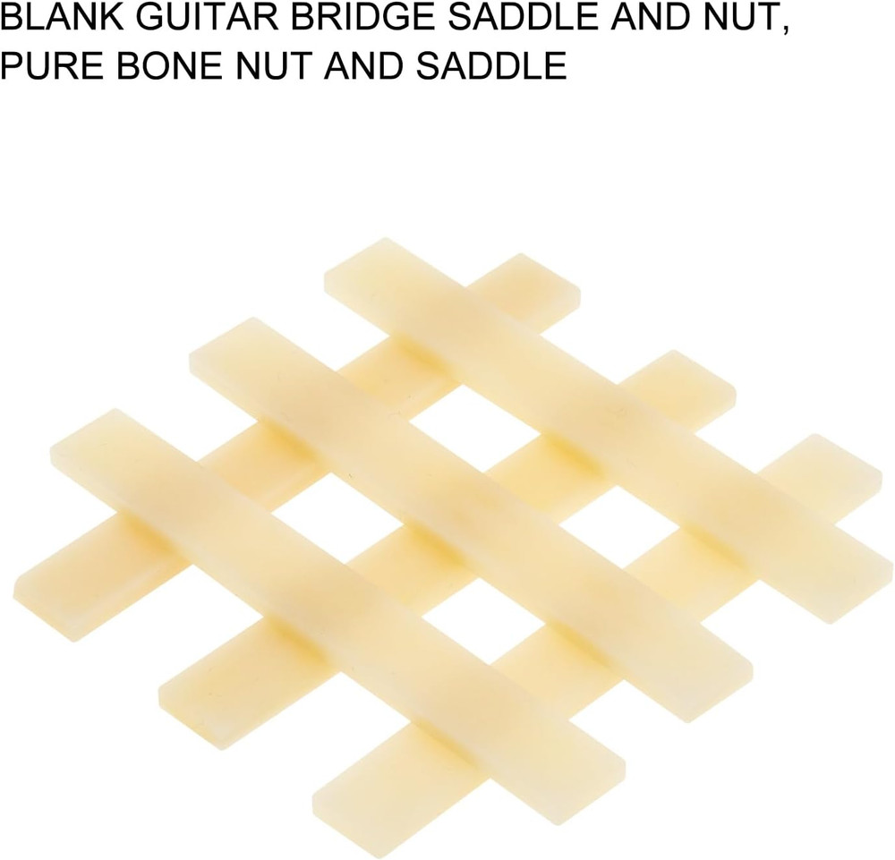 6Pcs Unbleached Guitar Bone Saddle, Blank Guitar Bridge Saddle, Pure Bone Saddle