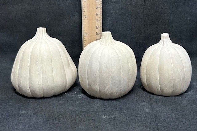 Donas Ceramic Bisque Pumpkins with Faces Ready to Paint
