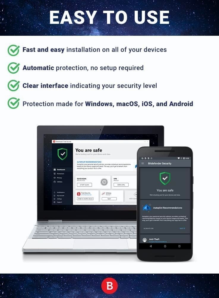 Bitdefender Family Pack 2025 - 3 Years 15 Devices (Windows, MAC, Android)