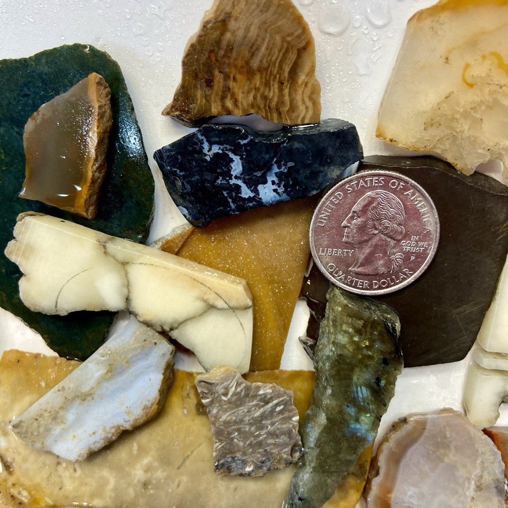 2 Pounds Lapidary Material Wholesale Slabs Mixed Lot