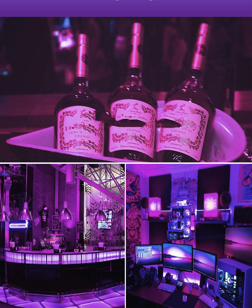 Purple Light Bulbs, 9W LED A19 Lamps 60W Equivalent, Halloween Light Bulbs, E26