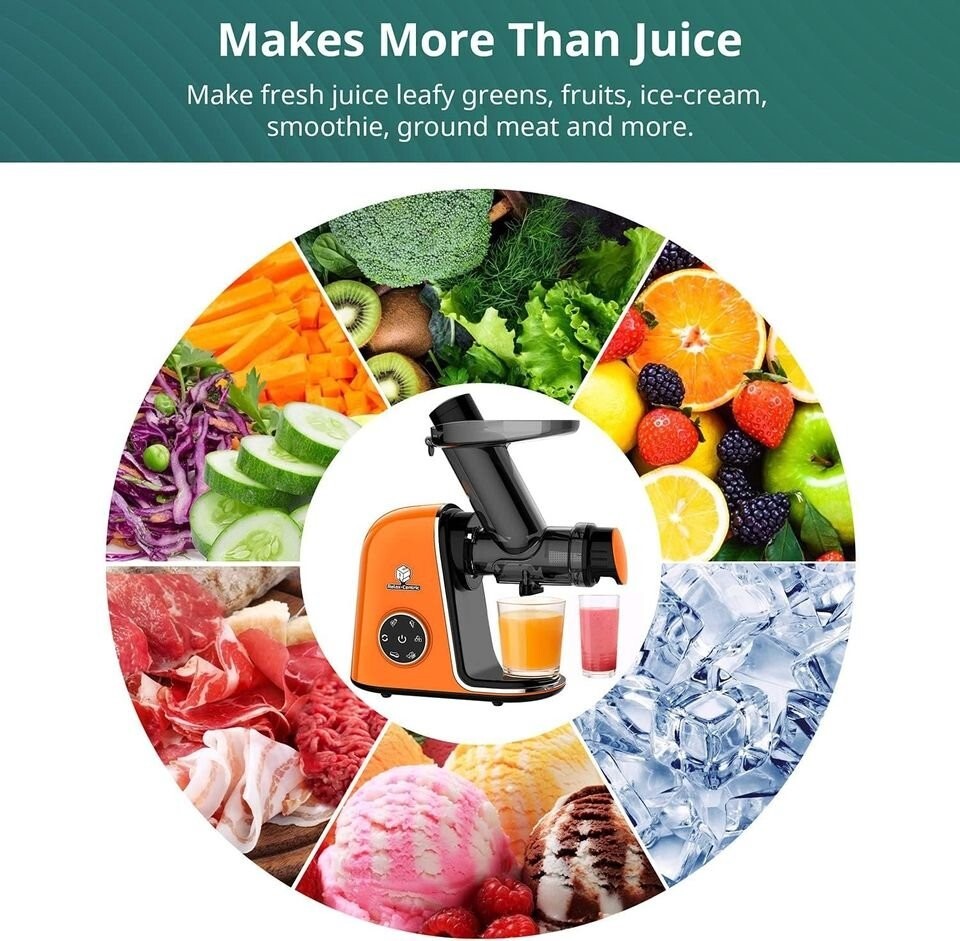Relax-centric Juicer Machines, Slow Masticating Juicer Orange (Save 50%)
