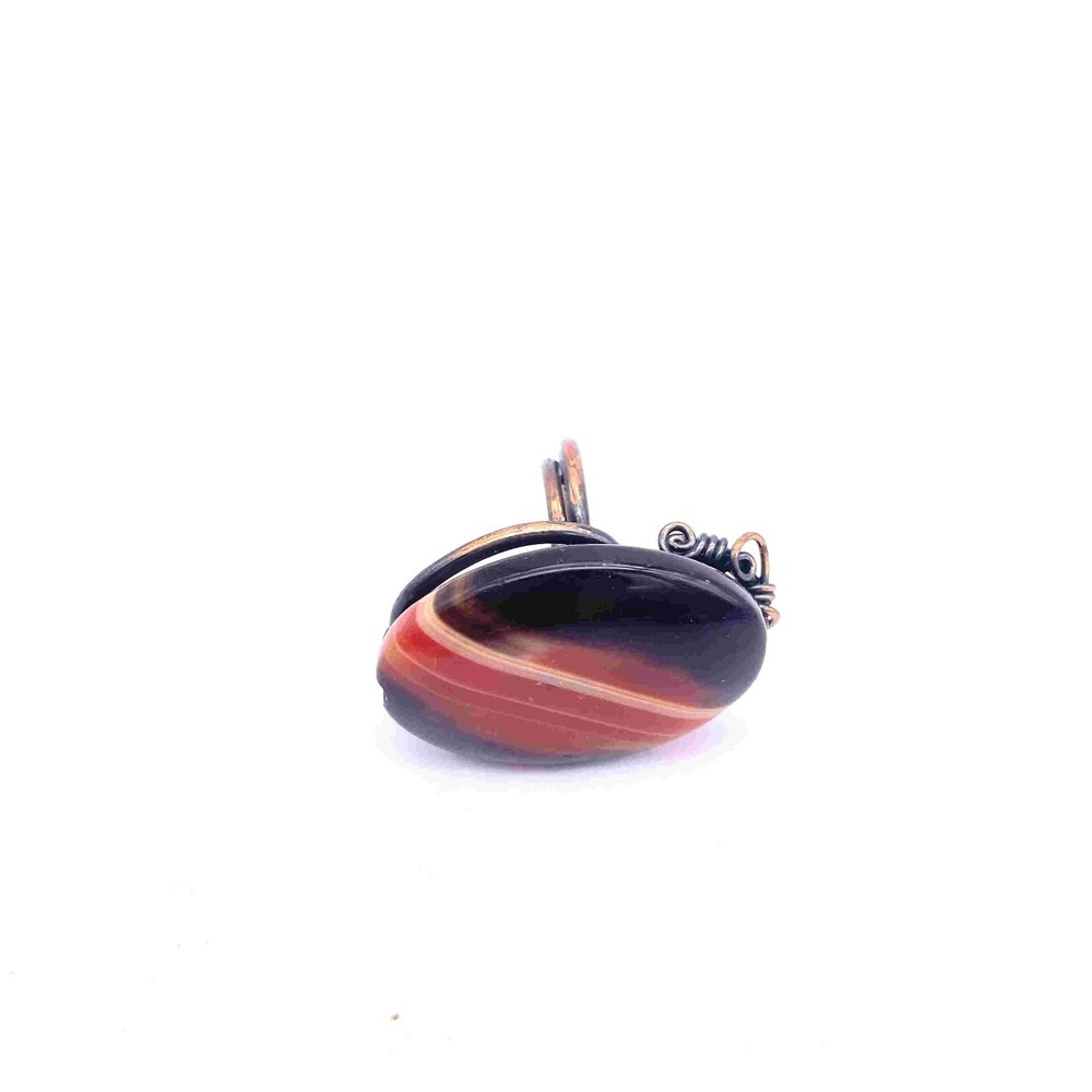Wire Wrap Oval Shape Gemstone Ring Size 4