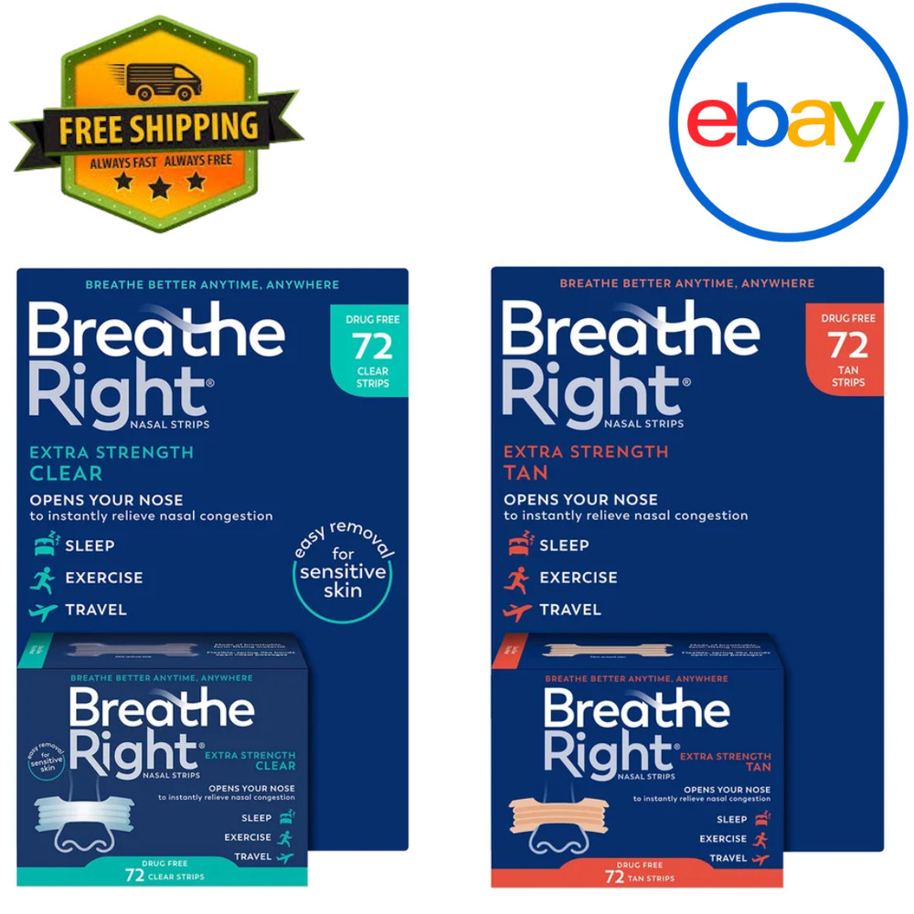 Breathe Right Extra Strength Nasal Strips, 72 Strips