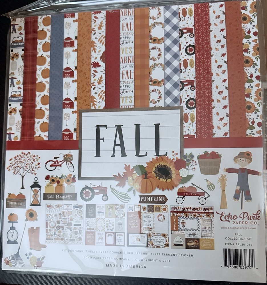 Echo Park 12"x 12" FALL collection kit~NICE! Quick Ship!