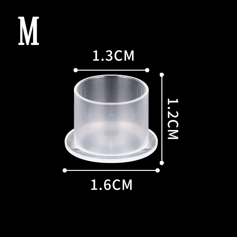 Tattoo Ink Caps With Base Disposable 1000pcs Cups Medium, Transparent
