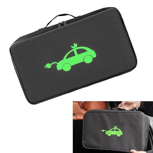 Charger Bag, Portable EV Charging Cable Bags, Waterproof 1 PC Black#Rectangular