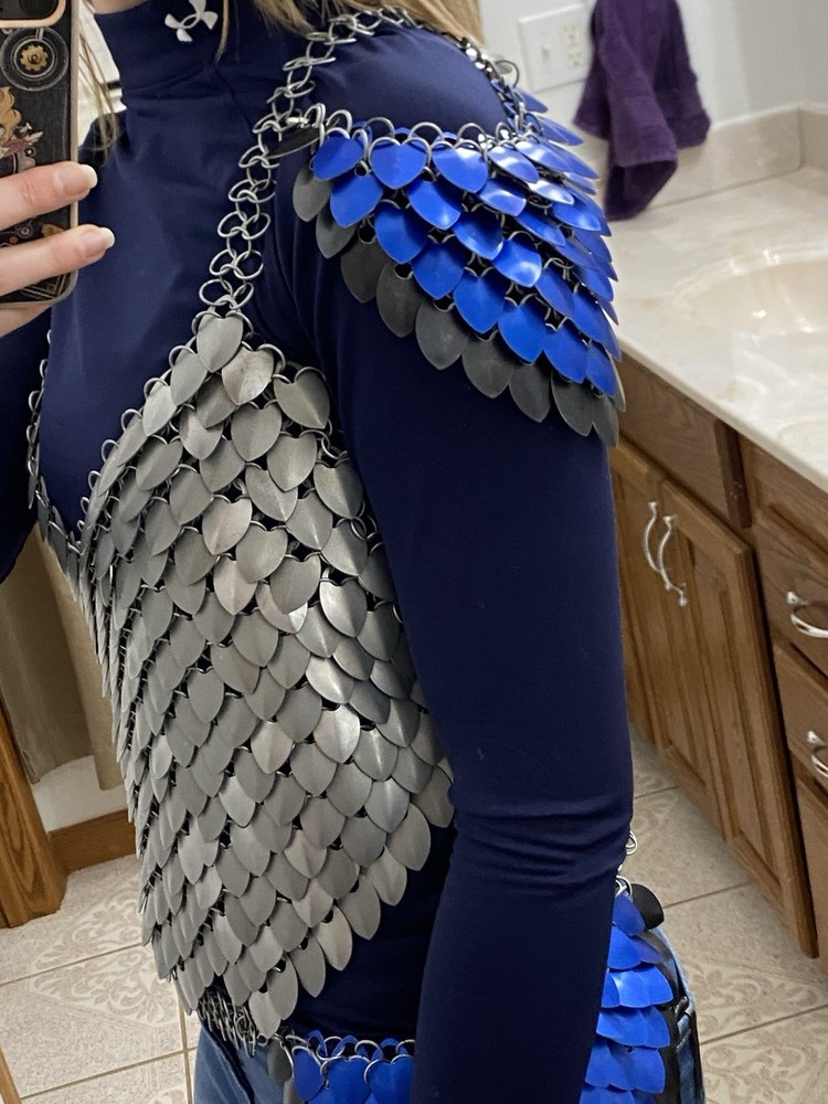 Blue And Black Shoulder Pauldron/Hip Armor