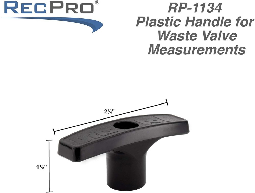 RecPro RV Waste Valve Handle | Replacement for Extension Rod | Black