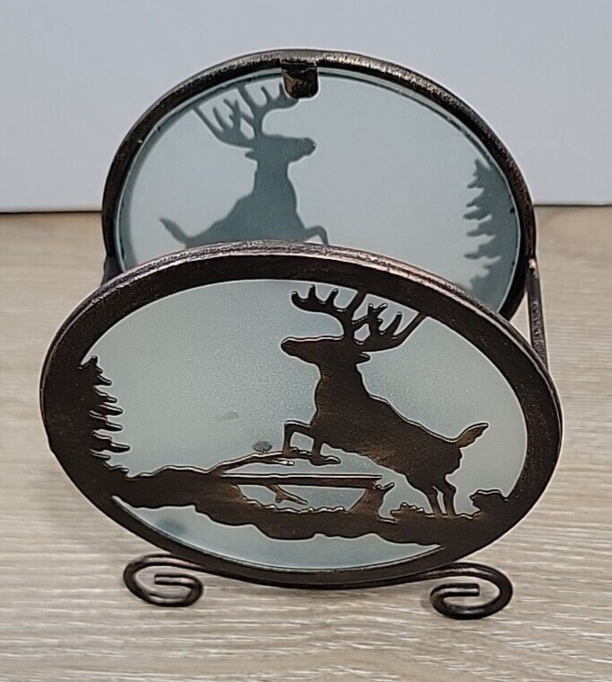 Leaping Deer Stag Tealight Candle Holder