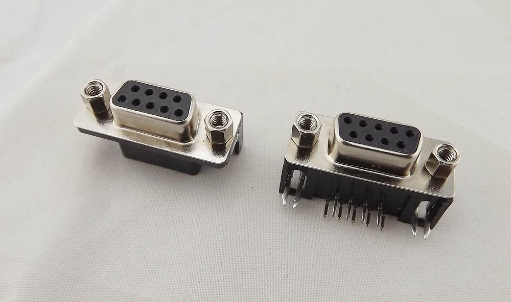 1pc D-Sub DB9 9 Pin RS232 Serial Female Jack Right Angle PCB Solder Connector
