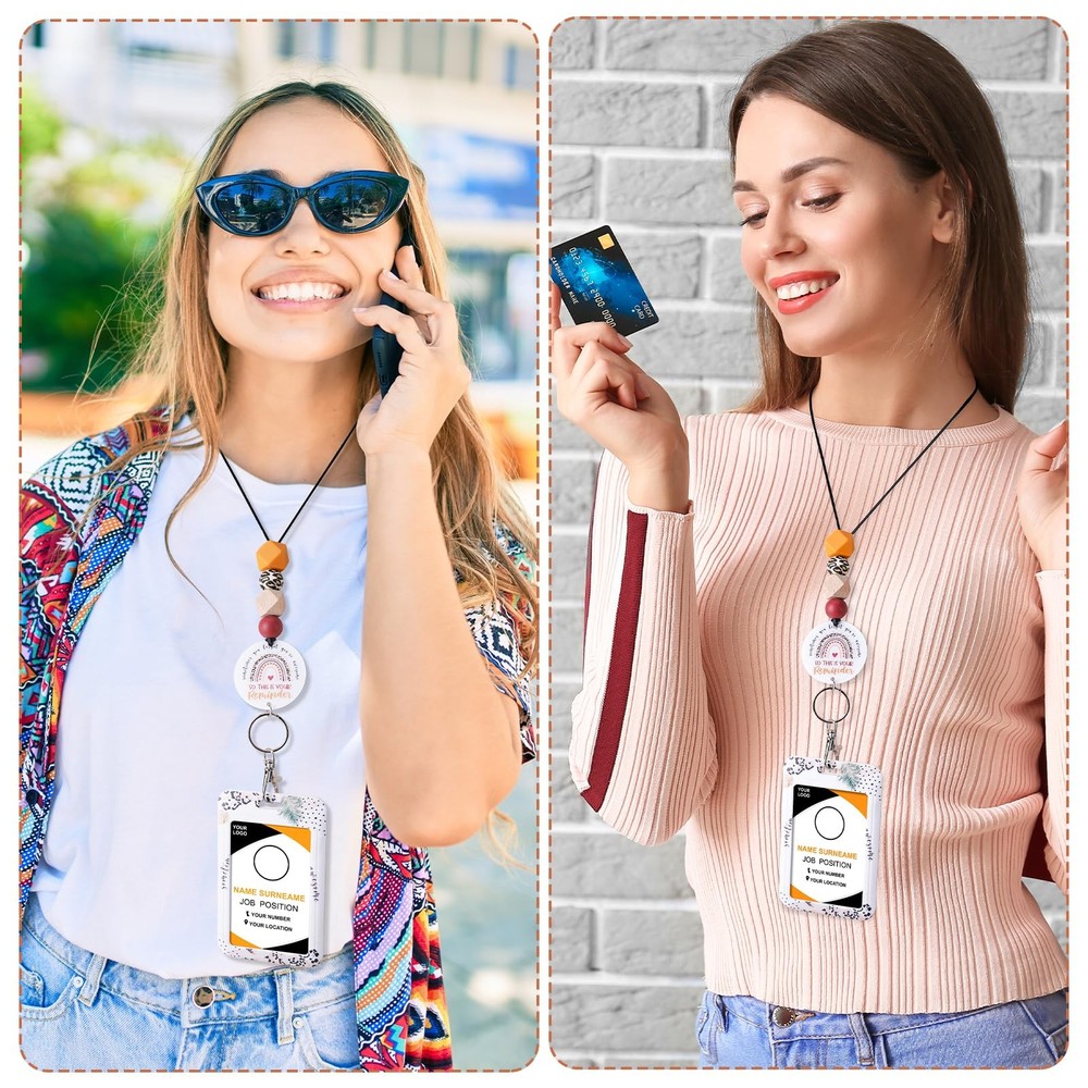 Boho Lanyards for ID Badges - Rainbow Style-3