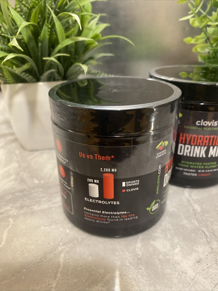 Clovis Essential Electrolytes HYDRATION DRINK MIX Cherry Limeade 30 Servin)2pak)