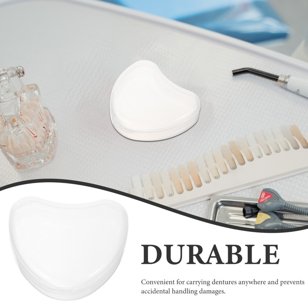 2 Pcs Lightweight Denture Box Small Retainer Case Portable Container with Lid