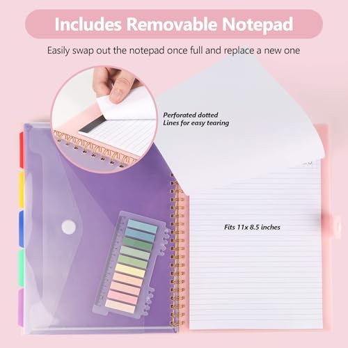 Clipboard Folio with Notepad, Multifunctional Clipboard Letter Macron Pink