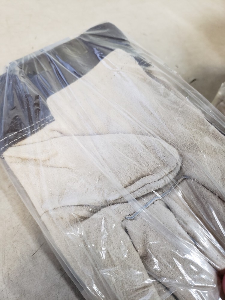 3 Pairs - HANDS ON Premium Double Leather Palm Gloves - Medium