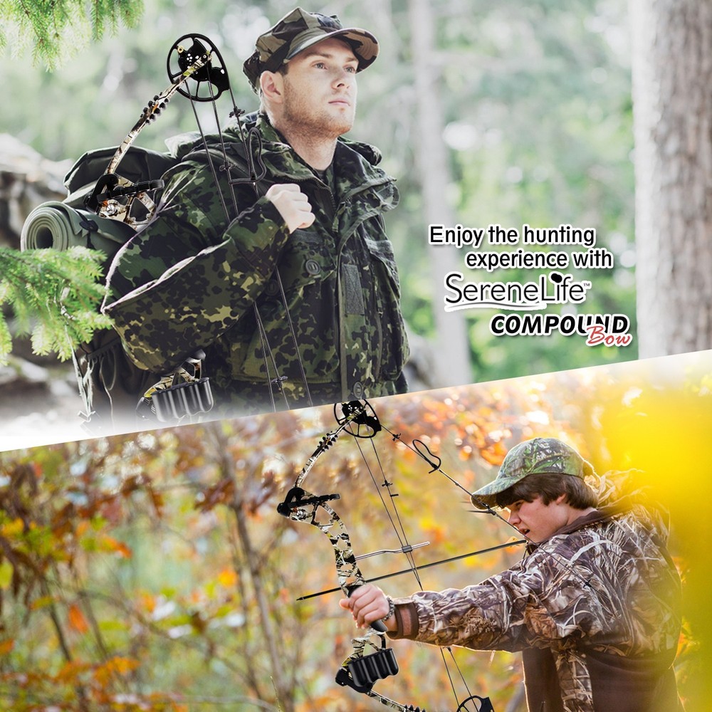Serenelife Sharp-Eye Compound Bow with Adjustable Draw (320 FPS MAX)