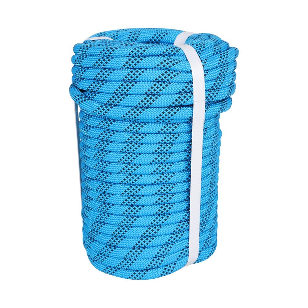 3/8" × 100' Arborist Tree Rope Braid Polyester Rope Blue & Black
