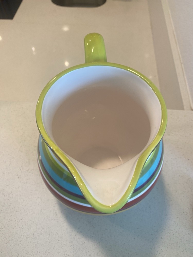 Crate & Barrel Large Carnivale Stripe Pitcher